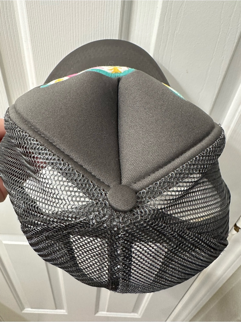 Women’s Trucker Hat Maui Hawaii Snapback Pineapple Gray Aqua Pink Yellow - Picture 5 of 5